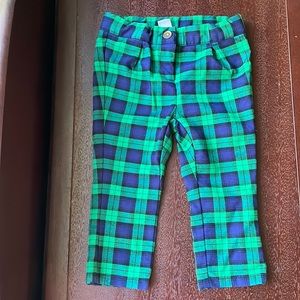 Janie & Jack Green & Blue Plaid Pants Girls Sz. 18-24 Months